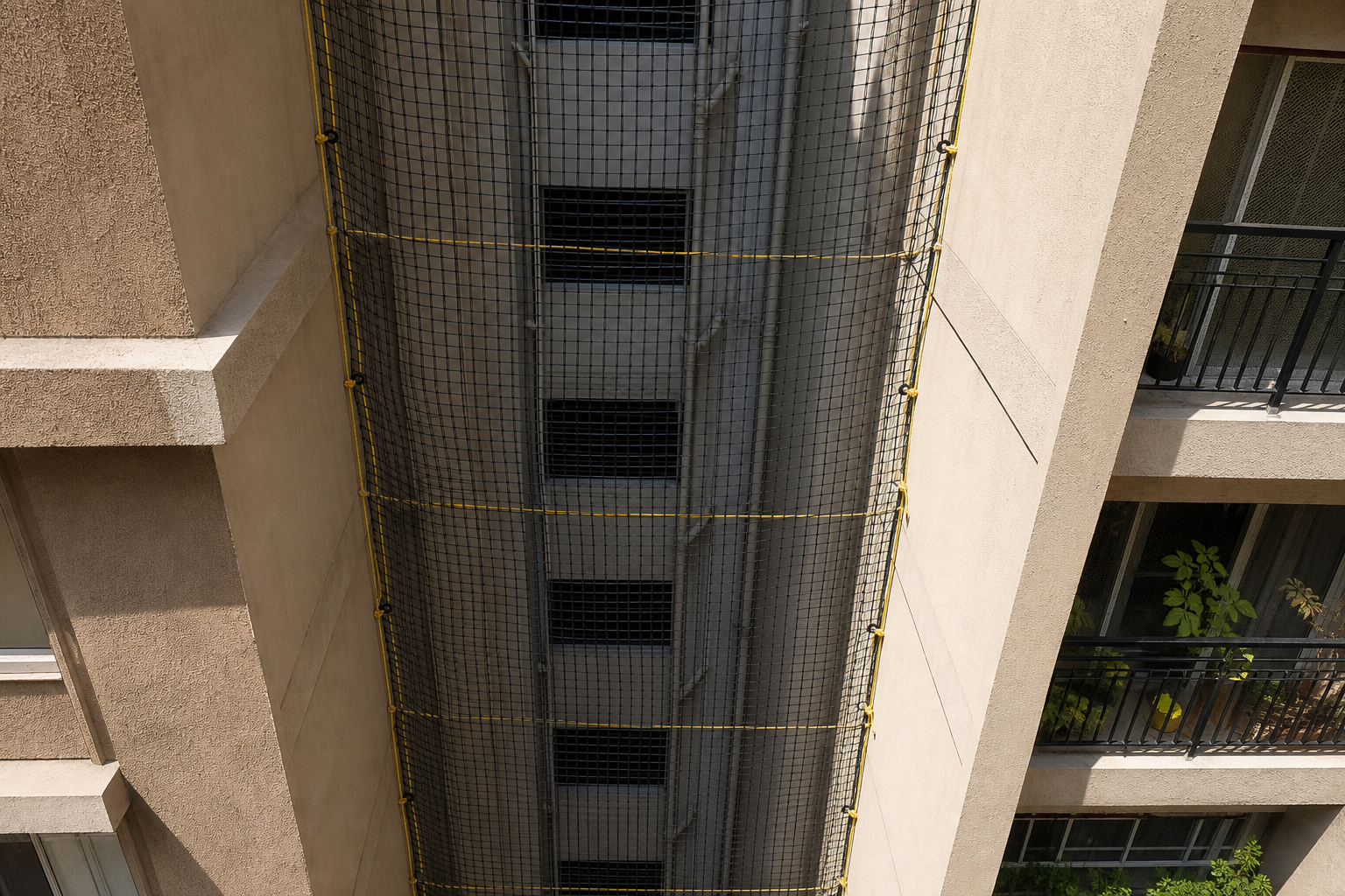 Duct Area Safety Nets in apartments