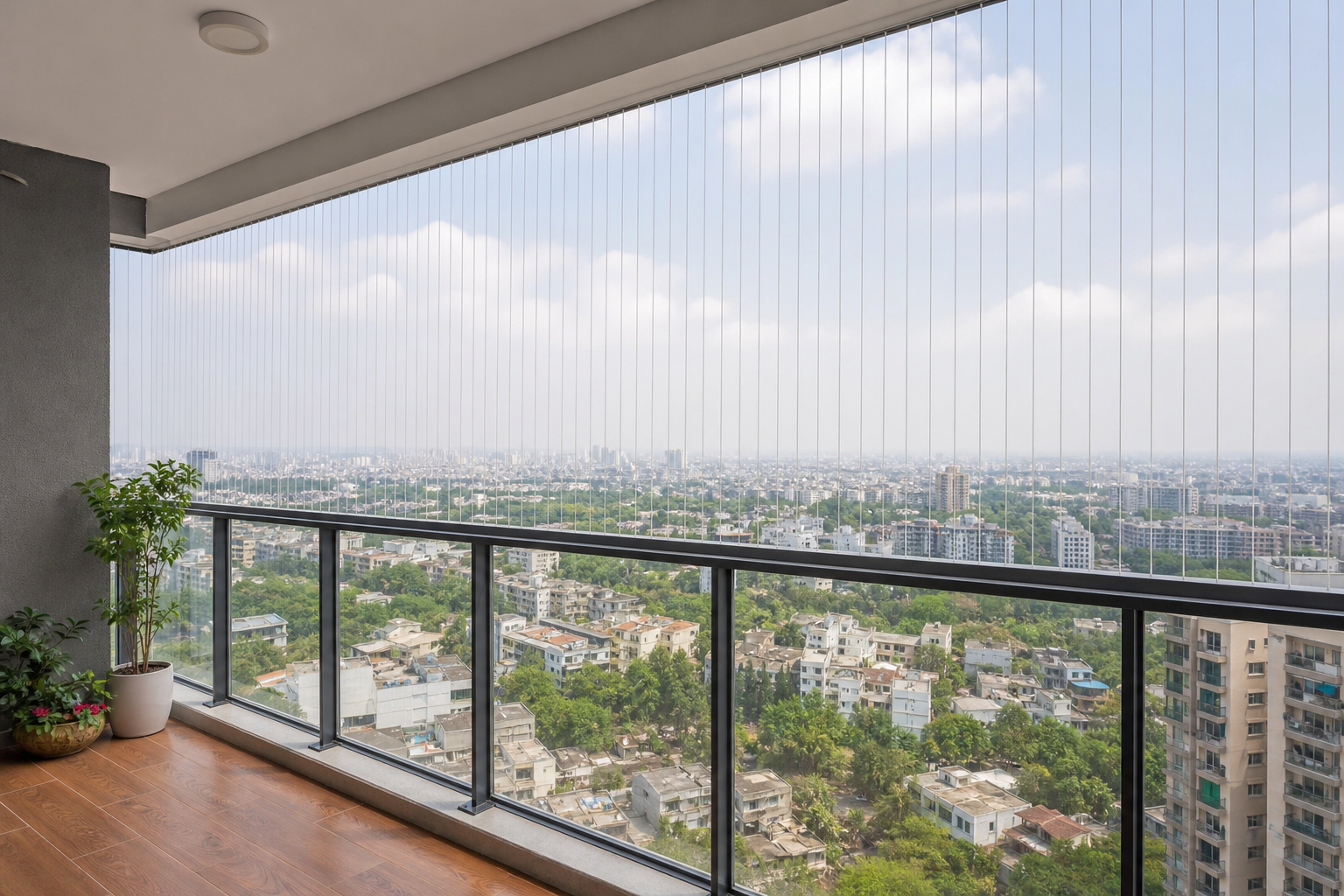 Invisible balcony grills SS304 cables
